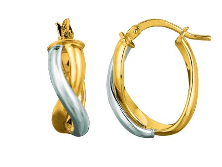 14K Gold Freeform Hoop Earring Discount