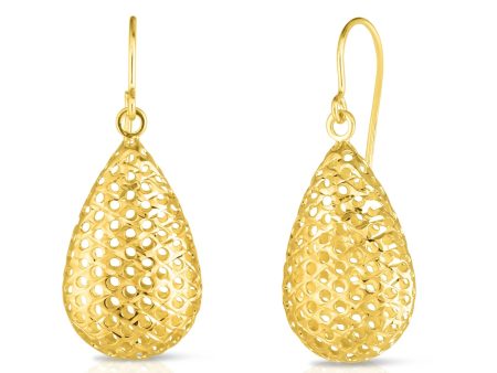 14K Gold Large Open Tear Drop Earring Discount