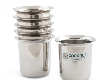 Coconut Stainless Steel Mini Coffee Glasses - Capacity Available in 150ml & 250ml, 18 Gauge, Durable, Food Grade, BPA Free, Model-D11 Kolga, Glass For Serving Water   Juices   Beverages  Lemonade   Milk   Coffee   Tea Online now