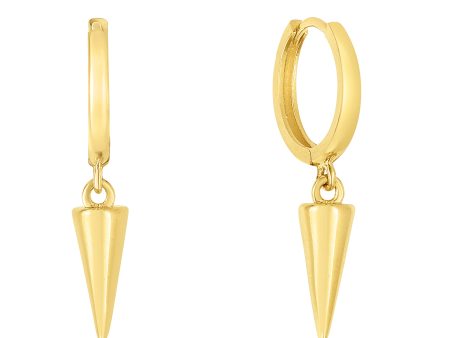 14K Gold Spike Drop Earrings For Cheap