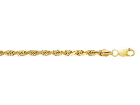 14K Gold 4mm Lite Rope Chain For Sale