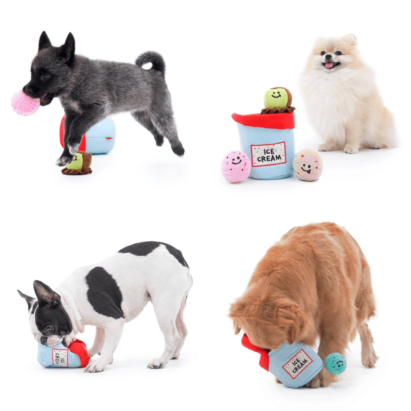 PawfectPals Interactive Squeaky Ice Cream Bucket and Scoop Set for Dogs and Cats Hot on Sale