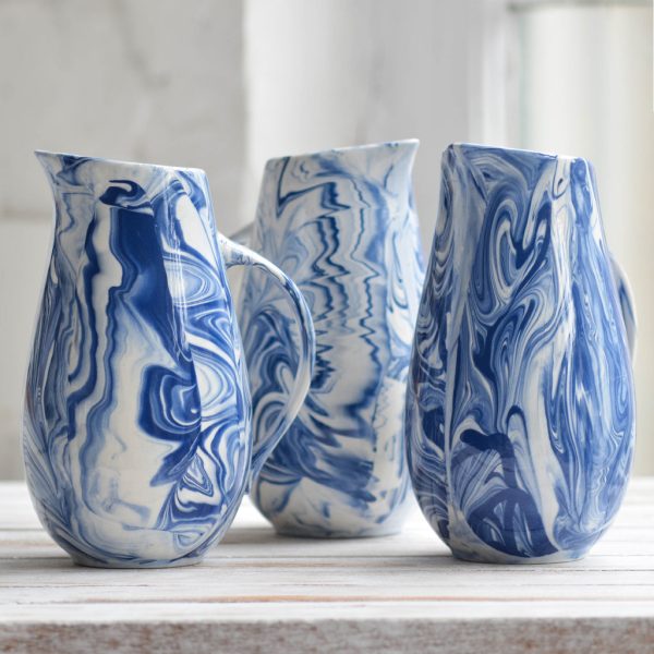 Marbled Water Jug, Blue & White Supply