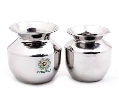 Coconut Stainless Steel Tipur Lota - Unit 1, Kalash   Chambu   Traditional Pot, Heavy Gauge, Traditional kalash for Pooja, Lota for drinking Juice, Lassi, Water, Mirror Finish, Model - L4 Tipur Chambu Online