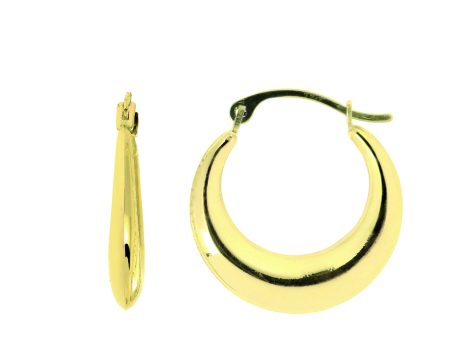 14K Gold Polished Round Graduated Back to Back Hoop Earring Hot on Sale