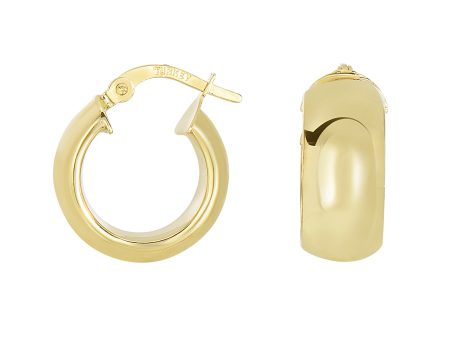 14K Yellow Gold Polished Chunky Hoop Earring Fashion