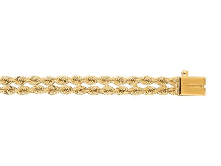 14K Gold 4.8mm Multi-Row Rope Chain Bracelet Hot on Sale