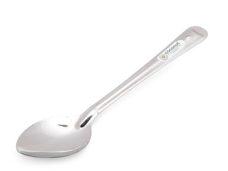 Coconut Stainless Steel - Basting Spoon | Ideally use for Cooking & Serving Dal, Subzi, Pasta, Curries | Mirror finish | Heavy Gauge | Steel Spoon | Ladle | Model - L20 Basting Online Sale