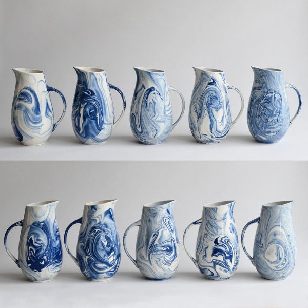 Marbled Water Jug, Blue & White Supply