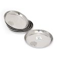 Coconut Stainless Steel Laser Plate - Pack of 6, Heavy Gauge, Mirror Finish, Solid, Dinner Plate   Meal Plate   Serving Plate  Thali, Model-P5 Laser Supply