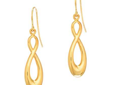 14K Gold Polished Infinity Drop Earring Discount