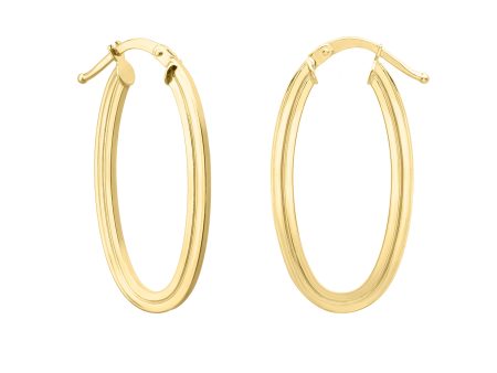 14K Gold Oval Concentric Hoops Supply