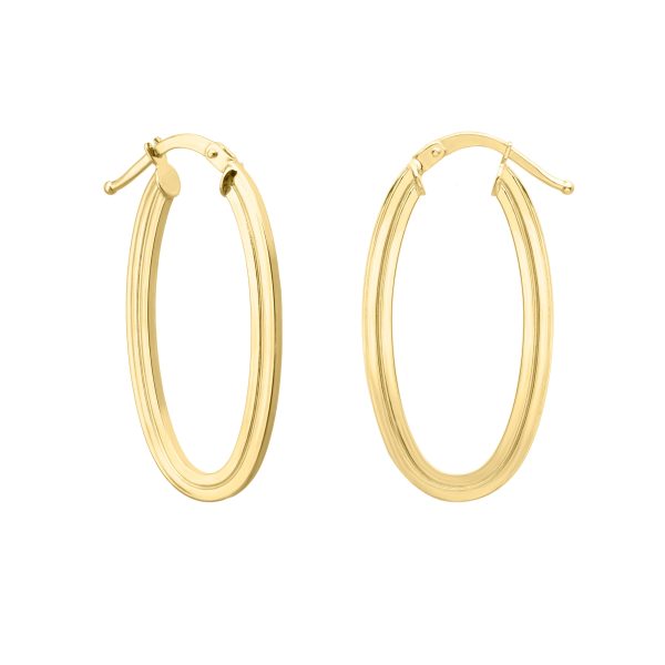 14K Gold Oval Concentric Hoops Supply