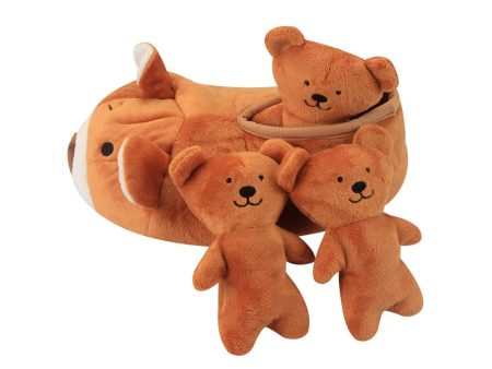 PawfectPals Interactive Squeaky Puzzle Bear Slipper Set Supply