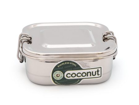 Coconut Stainless Steel Square Lunch Box with Plate - 1 Unit For Sale