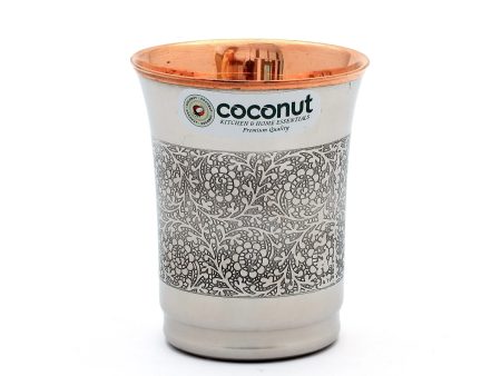 Coconut Copper Water Glass - Unit 1, 270ml each, Tumbler   Drinkware   Copper Glass   Non toxin Copper Glass   Tumbler with Ayurveda Health Benefit, Model - CP3 on Sale