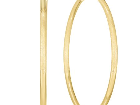 14K Yellow Gold 2mm Diamond Cut & Polished Design Hoop Earring Supply