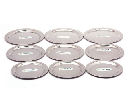 Coconut Stainless Steel Ciba Lids - Set of 3 | Size -7, 8 & 9-3Pc each (9 Piece) | Model - Plain Cida ( No.7, 8 & 9) Set on Sale