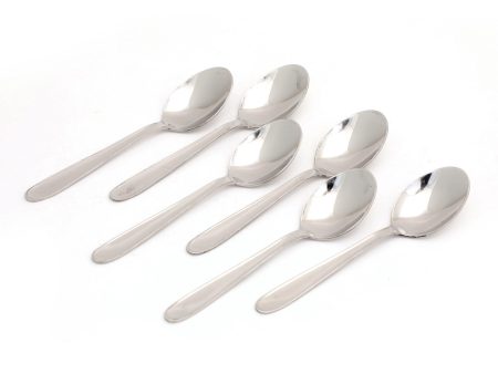 Coconut Stainless Steel Spoon - Pack of 6, Tea Spoon, Coffee Spoon, Dessert Spoon, Spice spoon, Multi-Purpose Spoon for Breakfast, Lunch, Dinner, Model- R3 Sigma For Cheap