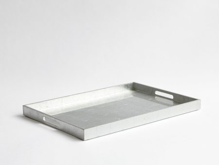 Large Rectangular Serving Tray, Gloss Silver Supply