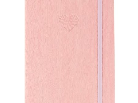 Red Co. Journal with Embossed Heart, 240 Pages, 5 x 7  Lined, Pink Sale