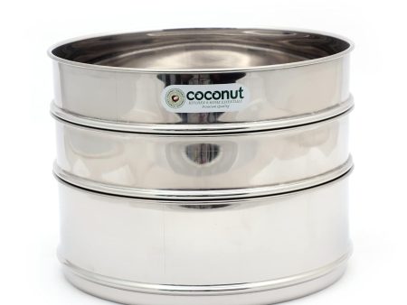 Coconut Stainless Steel Stackable Cooker Separator Containers for 10 Litres Cooker I Set of 3 (Suitable For Hawkins Cooker Classic 10 Litres) Online