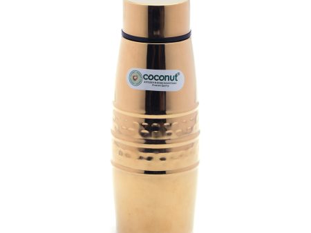 Coconut Glitter Stainless Steel Gold Colour Coating Water Bottle - 1 Unit For Sale