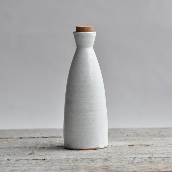 Stoneware Oil Bottle, Large, Snow White Online Sale