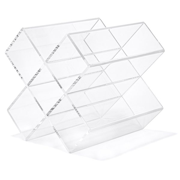 Red Co. Decorative Clear Acrylic Tabletop Criss Cross 6 Bottle Display & Storage Wine Rack Stand for Home Kitchen Bar For Cheap