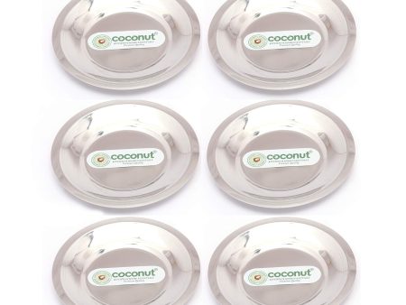 Coconut Stainless Steel Lid  Cover Ciba - Set of 6 Pieces - Diameter - 10.5 Cm Each For Sale