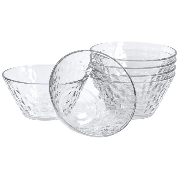 Red Co. Clear Bowl with Diamond Pattern for Serving, Mixing and Storing Supply