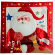 Red Co. Glass Square Christmas Tray Platter - Classic Santa, 11  Hot on Sale