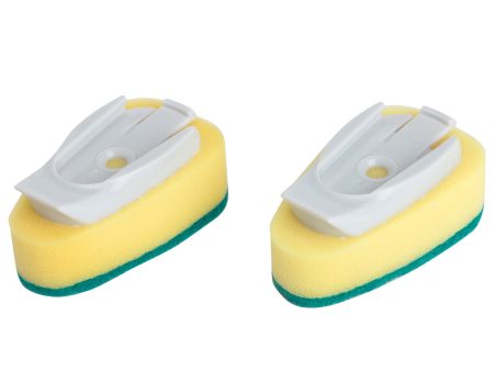 Replacement Non-Scratch Sponge Head with Built-In Scraper for Soap Dispensing Dish Sponge- Set of 2 For Sale