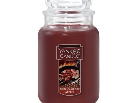 Yankee Candle Crisp Campfire Apples — Bonfire Nights Collection — Iconic Original Glass Jar Candle — Large - 22oz - 110 Hours Burn Time Sale