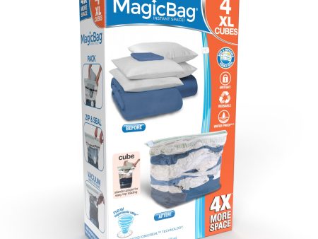 MagicBag Instant Space Saver Storage - Cube, X-Large - Set of 4 For Sale