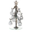 Red Co. 6  Small Metallic Silver Glass Christmas Tree Tabletop Decoration with Glittered Removable Ornaments Supply