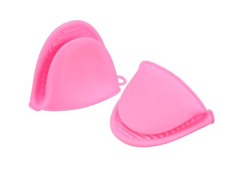 2p Silicone Hot Potholder and Oven Mini Pinch Mitts  (Pink) For Cheap