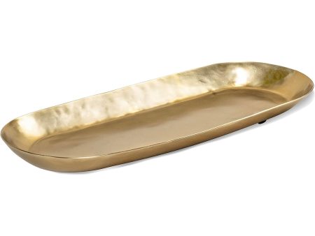 Red Co. 16 inch Long Oval Decorative Metal Aluminum Tabletop Display Tray, Gold Online Sale