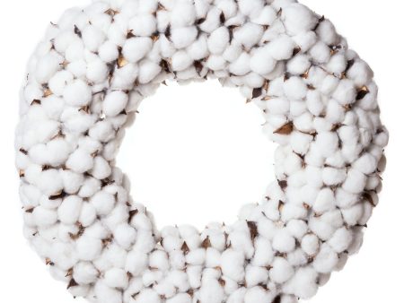 Red Co. Farmhouse White Cotton Burst Wreath Extra Full - Home Décor 19  Dia Discount