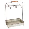 Red Co. 17” Tall Galvanized Metal Tabletop Mug Rack with 6 Hooks & Organizer Tray for Coffee, Tea, Sugar For Cheap