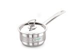 Coconut Elementary Stainless Steel Hammered Design Capsulated Saucepan For Cook n Serve - 1 unit For Sale