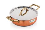 Coconut Serene Stainless Steel Hammered Design Capsulated Skillet For Cook n Serve with Lid - 1 unit on Sale