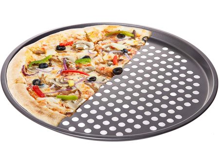 Nonstick Coating Carbon Steel Pizza Baking Pan - Crisper with Holes, 13  Hot on Sale