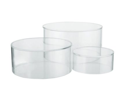 Red Co. Crystal Clear Acrylic Round Cylinder Display Nesting Riser Stands with Hollow Bottoms | Transparent - 3-Pack For Discount