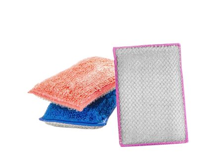 Non-Scratch Scrub Sponge with Bamboo Odorless Rayon Fiber Online now