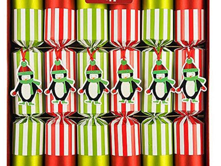 Robin Reed English Holiday Christmas Crackers, Pack of 6 - Racing Penguins For Cheap