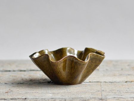 Small Ruffled Bowl, Green Cheap