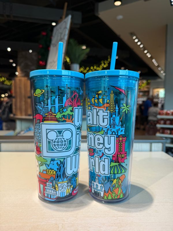 Walt Disney World Park Icon Blue Tumbler Hot on Sale