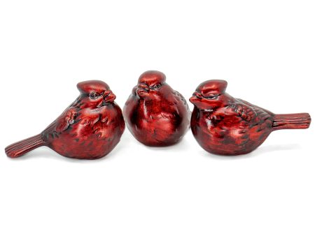 Red Co. Little Ceramic Red Cardinal Sitting Bird Figurines, Tabletop Holiday Decor, 2-Inch, Set of 3 Online Hot Sale