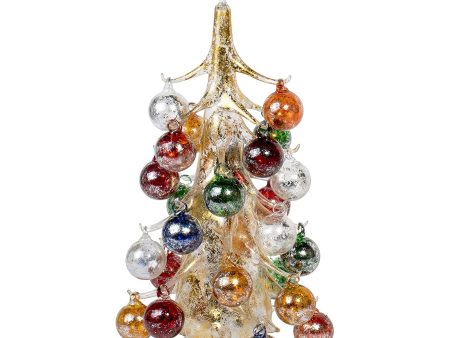 50cm Oro Multicolore Vintage Inspired Mini Glass Christmas Tree with 26 Removable Ornaments, BUON Natale Series Cheap